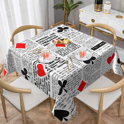 Stolnjak s printom pokera Srca Karo Tref Veleprodaja Elegantni pokrivač za stol Vanjski Poliesterski stolnjak sa prilagođenom zaštitom