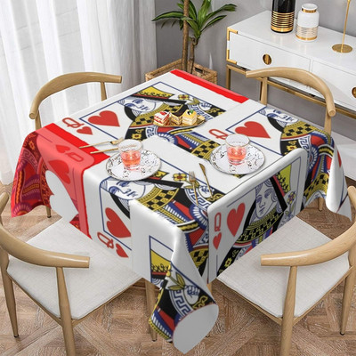Stolnjak s printom pokera Srca Karo Tref Veleprodaja Elegantni pokrivač za stol Vanjski Poliesterski stolnjak sa prilagođenom zaštitom