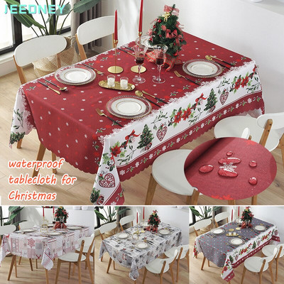 Karácsonyi terítő Vízálló, téglalap alakú terítők Asztaltakaró Kötöző Asztalterítő Manteles Mantel De Navidad Para Mesa