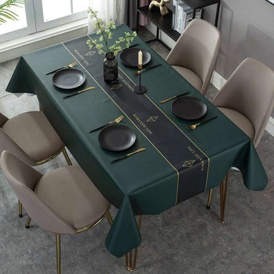 PU кожа устойчива на висока температура, водоустойчива и маслоустойчива покривка правоъгълна домакинска масичка за кафе покривка