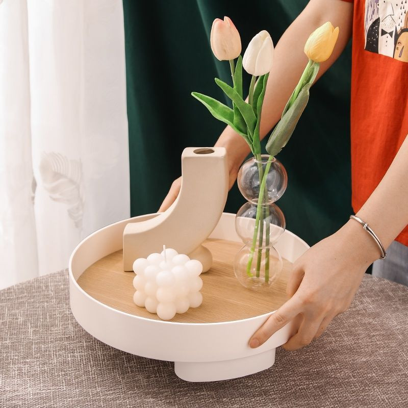 Ukrasni pladanj Kućni dekor Okrugli organizator Pladanj za pohranu Stolna šalica Kutija za pohranu Vaza Stalak za aromaterapiju Stalak za svijećnjake