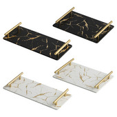 Márvány textúrájú tálalótálca Könnyen tisztítható kerámia smink ékszertároló nappali dekorációhoz konyhai étkészlet