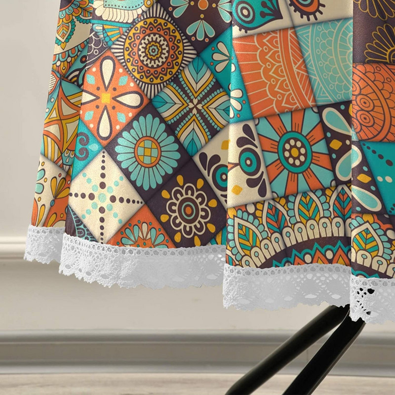 Bohemian Mexican Talavera Okrugli stolnjak Vodootporan i otporan na mrlje Poliesterski stolnjak za kućnu kuhinju blagovaonice