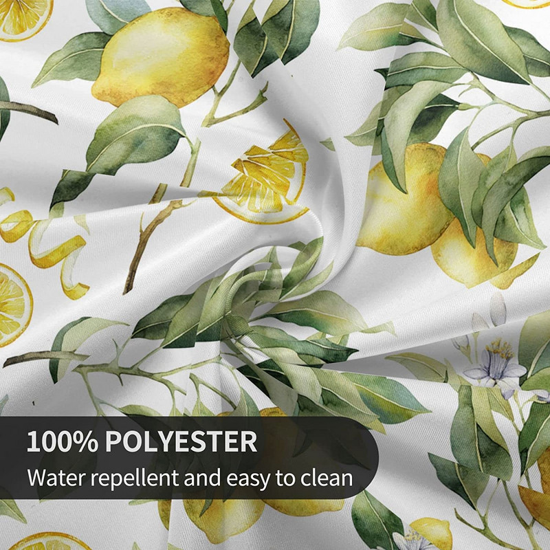 Citrininė staltiesė apvali 60 colių retro akvarelė citrinos geltonos baltos spalvos dekoratyvinė staltiesė, atspari dulkėms, raukšlėms