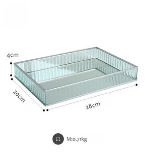 Stiklinis veidrodinis padėklas Auksinis/smulkintas/juodas metalinis kraštas raudono vyno lėkštės dekoravimas laikymo padėklai Tortų įrankiai Namų dekoras Modernūs laikymo padėklai