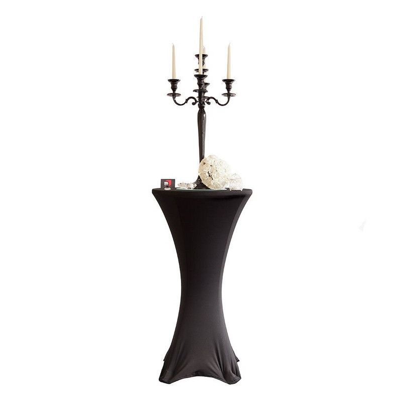 Aukštos kokybės kokteilių stalo užvalkalas Spandex Lycra Vestuvių vakarėlio stalo užtiesalai Audiniai renginiams Balta juoda apvali staltiesė