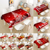 Kalėdinė staltiesė Didelė 3D raudona staltiesės dangos audinys kavos vakarėliui Svetainės valgomojo stalų apdaila Stačiakampio formos Nauja