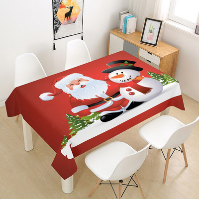 Kalėdinė staltiesė Didelė 3D raudona staltiesės dangos audinys kavos vakarėliui Svetainės valgomojo stalų apdaila Stačiakampio formos Nauja