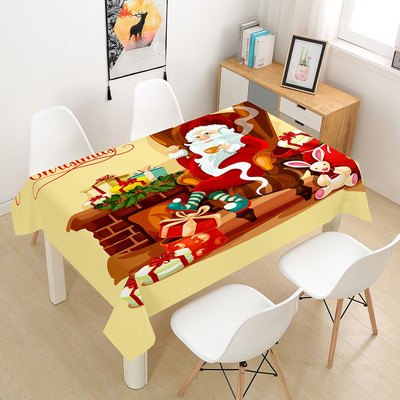Kalėdinė staltiesė Didelė 3D raudona staltiesės dangos audinys kavos vakarėliui Svetainės valgomojo stalų apdaila Stačiakampio formos Nauja