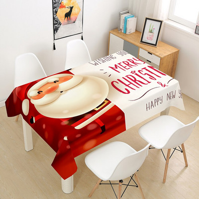 Kalėdinė staltiesė Didelė 3D raudona staltiesės dangos audinys kavos vakarėliui Svetainės valgomojo stalų apdaila Stačiakampio formos Nauja