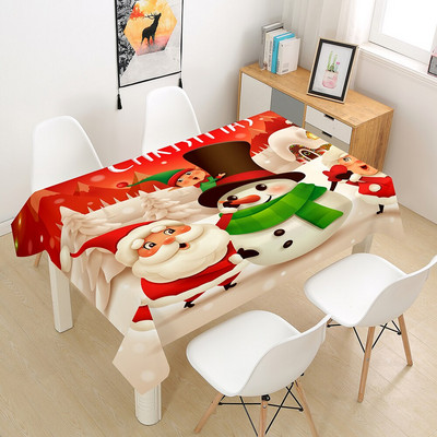 Kalėdinė staltiesė Didelė 3D raudona staltiesės dangos audinys kavos vakarėliui Svetainės valgomojo stalų apdaila Stačiakampio formos Nauja