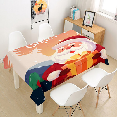 Kalėdinė staltiesė Didelė 3D raudona staltiesės dangos audinys kavos vakarėliui Svetainės valgomojo stalų apdaila Stačiakampio formos Nauja