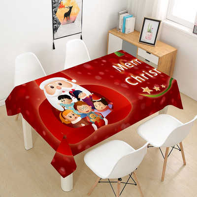 Kalėdinė staltiesė Didelė 3D raudona staltiesės dangos audinys kavos vakarėliui Svetainės valgomojo stalų apdaila Stačiakampio formos Nauja