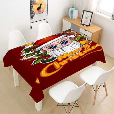 Kalėdinė staltiesė Didelė 3D raudona staltiesės dangos audinys kavos vakarėliui Svetainės valgomojo stalų apdaila Stačiakampio formos Nauja