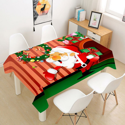 Kalėdinė staltiesė Didelė 3D raudona staltiesės dangos audinys kavos vakarėliui Svetainės valgomojo stalų apdaila Stačiakampio formos Nauja
