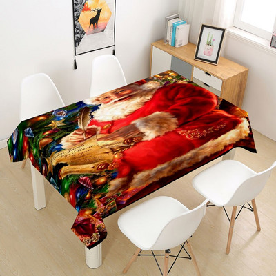 Kalėdinė staltiesė Didelė 3D raudona staltiesės dangos audinys kavos vakarėliui Svetainės valgomojo stalų apdaila Stačiakampio formos Nauja