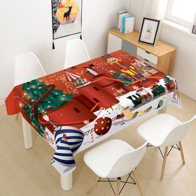 Kalėdinė staltiesė Didelė 3D raudona staltiesės dangos audinys kavos vakarėliui Svetainės valgomojo stalų apdaila Stačiakampio formos Nauja