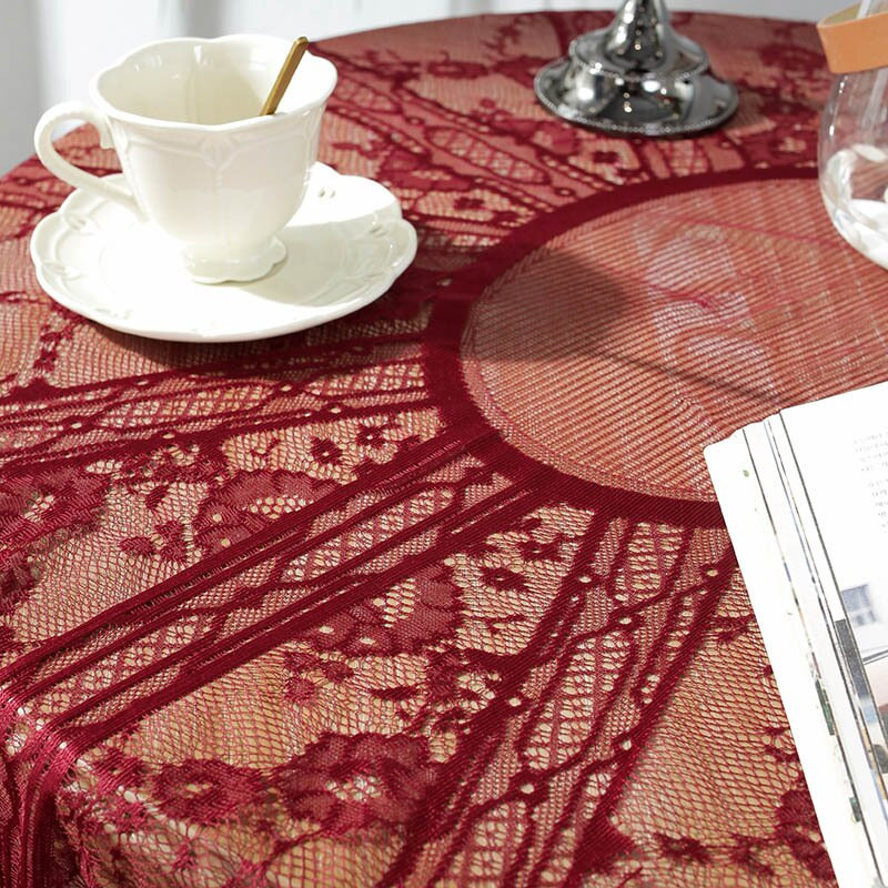 150 cm-es francia kerek asztalterítők Vintage fehér/fekete asztalterítő esküvői dekoráció Jacquard csipke asztalterítő étkező asztalterítő