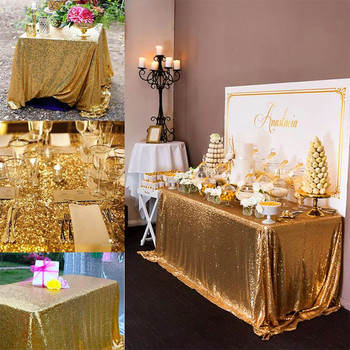 180x120cm правоъгълна покривка за маса с блестящи пайети Покривка за маса от розово злато за сватба, рожден ден Декорация на дома