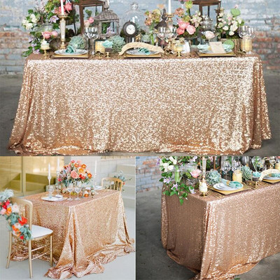 180x120cm téglalap alakú asztaltakaró csillogó flitteres asztalterítő rózsa arany terítő esküvői születésnapi bulihoz otthoni dekorációhoz