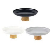 50 LB Arbatos Maisto indas Gėrimų lėkštė Papuošalų dėklas su mediniu pagrindu Stalinis laikymo padėklas Apvalus serviravimo padėklas Virtuvė Pradžia