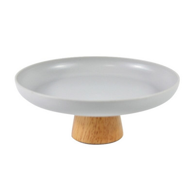 50 LB Arbatos Maisto indas Gėrimų lėkštė Papuošalų dėklas su mediniu pagrindu Stalinis laikymo padėklas Apvalus serviravimo padėklas Virtuvė Pradžia