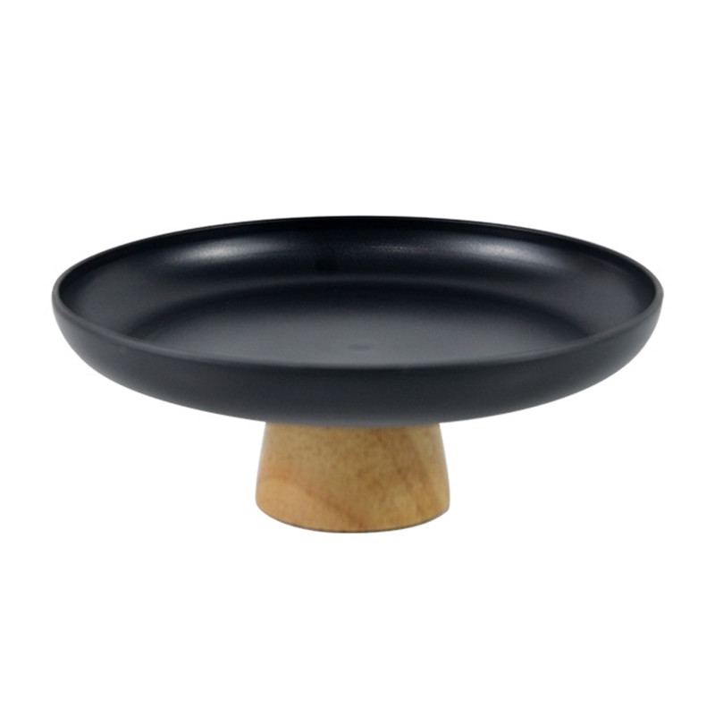 50 LB Arbatos Maisto indas Gėrimų lėkštė Papuošalų dėklas su mediniu pagrindu Stalinis laikymo padėklas Apvalus serviravimo padėklas Virtuvė Pradžia