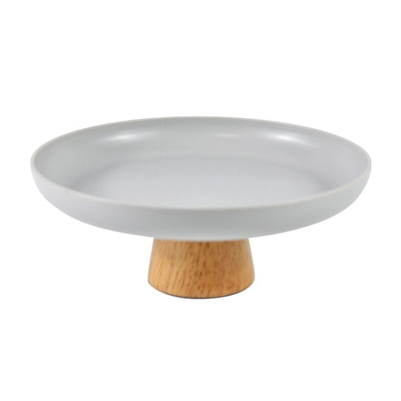 50 LB Arbatos Maisto indas Gėrimų lėkštė Papuošalų dėklas su mediniu pagrindu Stalinis laikymo padėklas Apvalus serviravimo padėklas Virtuvė Pradžia