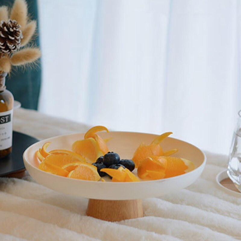 50 LB Arbatos Maisto indas Gėrimų lėkštė Papuošalų dėklas su mediniu pagrindu Stalinis laikymo padėklas Apvalus serviravimo padėklas Virtuvė Pradžia