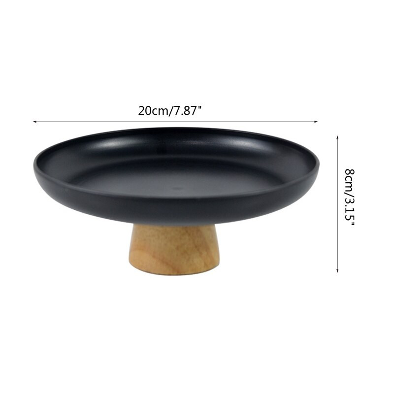 50 LB Arbatos Maisto indas Gėrimų lėkštė Papuošalų dėklas su mediniu pagrindu Stalinis laikymo padėklas Apvalus serviravimo padėklas Virtuvė Pradžia