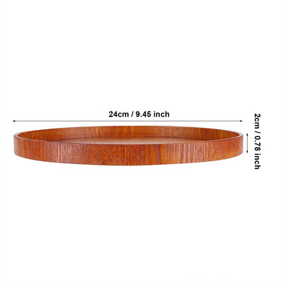 Apvalus natūralaus medžio arbatos serviravimo padėklas grūdų padėklas medinis lėkštė arbatos maisto serviravimo indai vandens gėrimų lėkštė Maistas bambukas stačiakampis