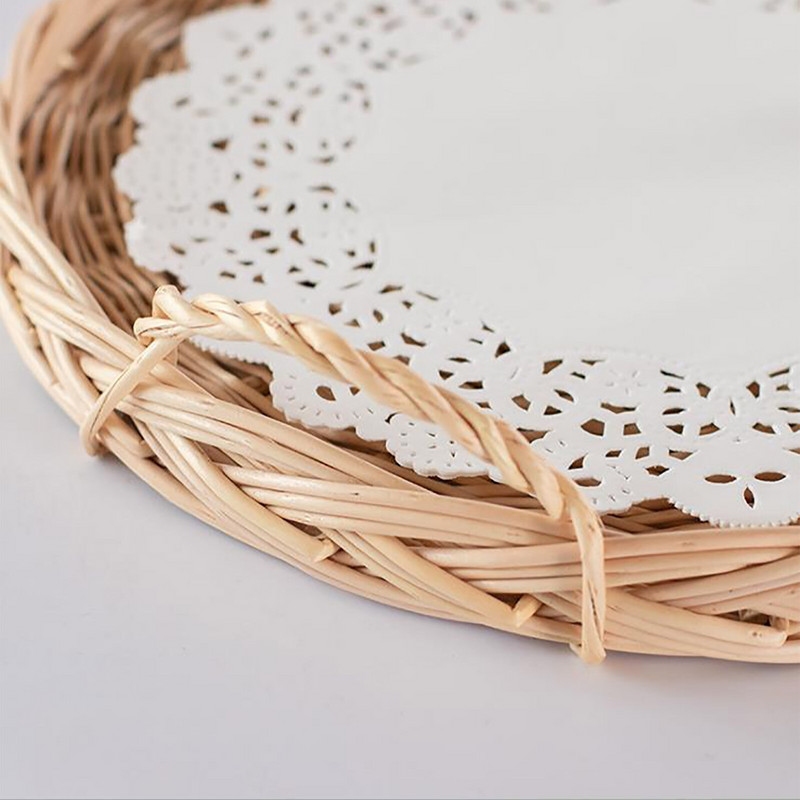 Duona Vaisiai Rotango laikymo padėklas Laikymo krepšelis Apvalus laikymo krepšelis Dėklas Pinti krepšelis Maisto pusryčių ekranas Klasikinė maisto keptuvė