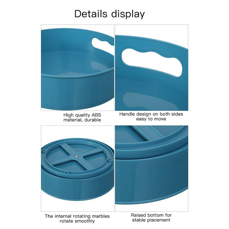 Tárolótálca 360 Forgó konyhai tároló edény csúszásmentes állványok Fűszertartó Fűszertartó Ételtartó tálca Konyhai szervező