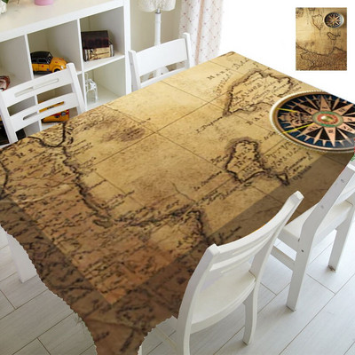 Vintage stari papir Gusarska karta blaga Kuhinjski blagovaonski dekor Grunge Karta blaga Stolnjak za zabavu Stolnjak Pravokutnik Kvadrat