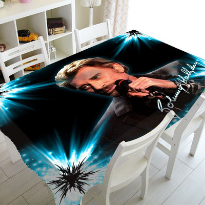 Cool Johnny Hallyday obrus, obrusy, obdĺžnikový štvorcový obrus, polyesterové obaly na TV, párty dekorácie do domácnosti, darček 140x200