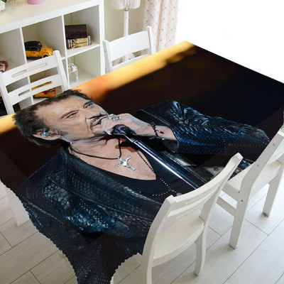 Cool Johnny Hallyday obrus, obrusy, obdĺžnikový štvorcový obrus, polyesterové obaly na TV, párty dekorácie do domácnosti, darček 140x200