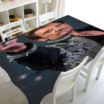 Cool Johnny Hallyday obrus, obrusy, obdĺžnikový štvorcový obrus, polyesterové obaly na TV, párty dekorácie do domácnosti, darček 140x200