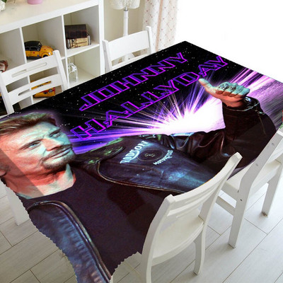 Cool Johnny Hallyday obrus, obrusy, obdĺžnikový štvorcový obrus, polyesterové obaly na TV, párty dekorácie do domácnosti, darček 140x200