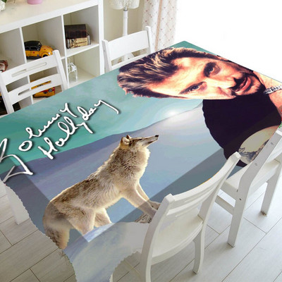Cool Johnny Hallyday obrus, obrusy, obdĺžnikový štvorcový obrus, polyesterové obaly na TV, párty dekorácie do domácnosti, darček 140x200