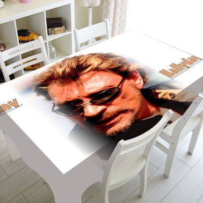 Cool Johnny Hallyday obrus, obrusy, obdĺžnikový štvorcový obrus, polyesterové obaly na TV, párty dekorácie do domácnosti, darček 140x200