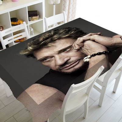 Cool Johnny Hallyday obrus, obrusy, obdĺžnikový štvorcový obrus, polyesterové obaly na TV, párty dekorácie do domácnosti, darček 140x200