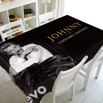 Cool Johnny Hallyday obrus, obrusy, obdĺžnikový štvorcový obrus, polyesterové obaly na TV, párty dekorácie do domácnosti, darček 140x200