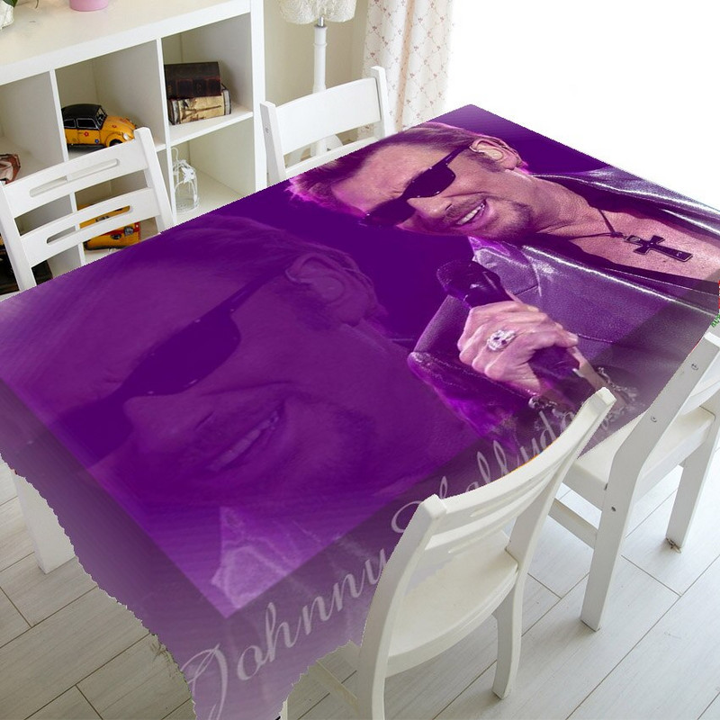 Cool Johnny Hallyday obrus, obrusy, obdĺžnikový štvorcový obrus, polyesterové obaly na TV, párty dekorácie do domácnosti, darček 140x200
