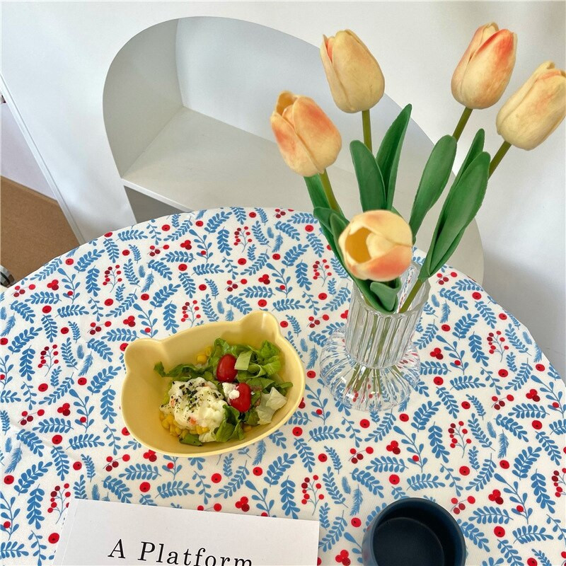 Nordic Virágos terítő Ins Négyszögletű nyomtatott asztalterítő Piknik szőnyeg Dohányzóasztal burkolat Ebédlőasztal Dekoráció Szobadekorációk