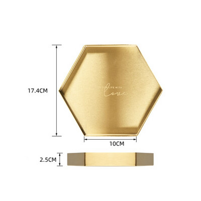 Organizator de depozitare decorativ modern Tavă Tavă de servire Placi de prezentare din oțel inoxidabil pentru bijuterii Machiaj EL