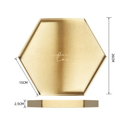 Organizator de depozitare decorativ modern Tavă Tavă de servire Placi de prezentare din oțel inoxidabil pentru bijuterii Machiaj EL