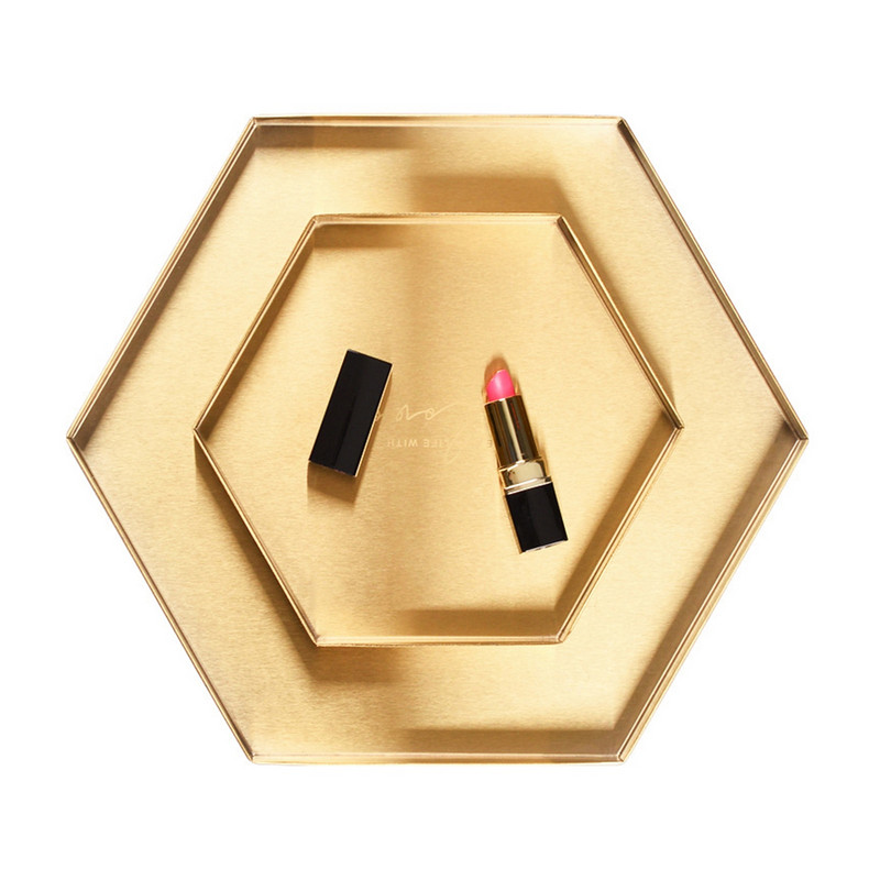 Organizator de depozitare decorativ modern Tavă Tavă de servire Placi de prezentare din oțel inoxidabil pentru bijuterii Machiaj EL