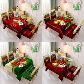 Kalėdų varpelio staltiesės spandex valgomojo kėdžių užvalkalai vandeniui atsparūs Nappe De Table europietiško stiliaus kalėdinio stalo apdangalo audinio dekoras