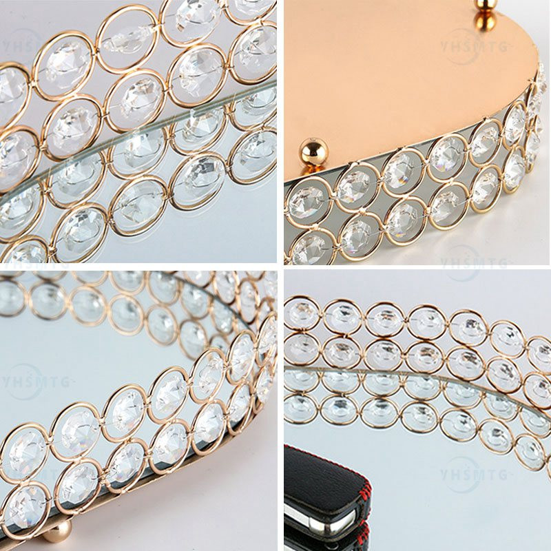 Tükör dekoratív tálcák Luxus dekor ékszerek tárolása Különféle tárgyak tárolása Dekoratív tálaló edények Tányér tartozékok Szervezet