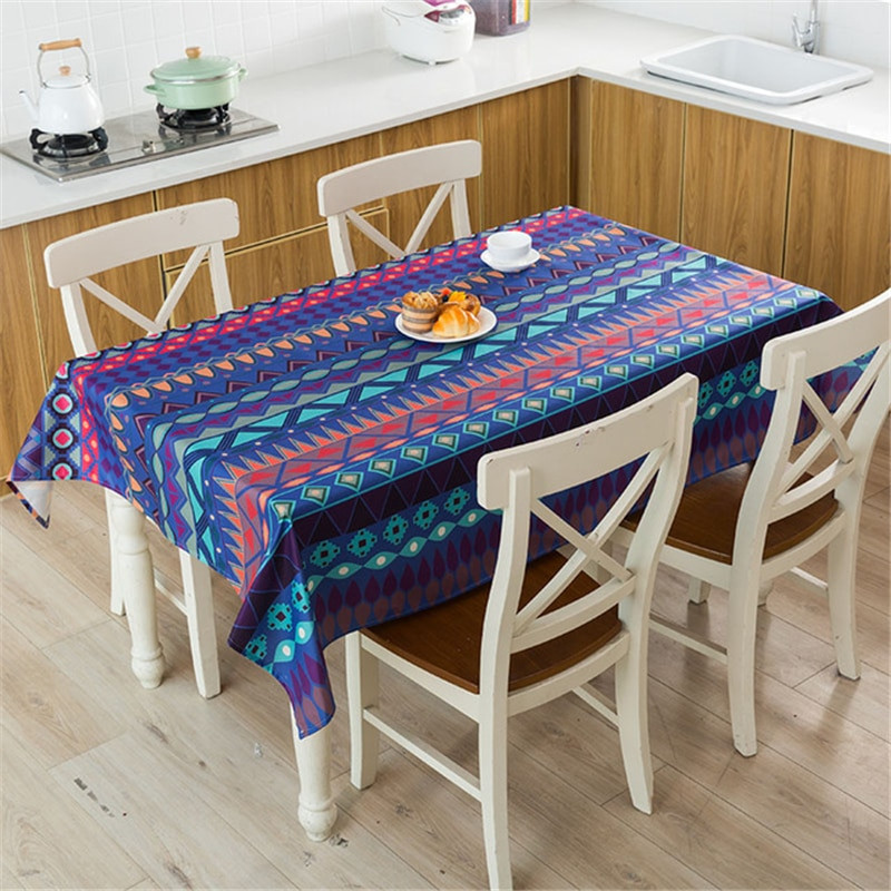 Față de masă decorativă cu imprimeu în stil boem, impermeabilă, dreptunghiulară, groase, pentru nuntă, pentru masă, pentru ceai.